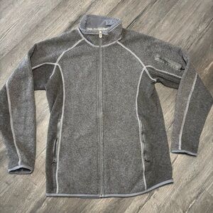 Kuhl Full Zip Fleece Jacket Men's Small Gray Outdoor Hiking Backpack